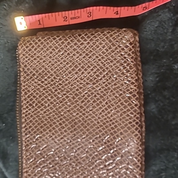 WAS $129  orYANY Leather Brown/Black Patent Leather Snake PRINTED 4 Sections. - Picture 3 of 10